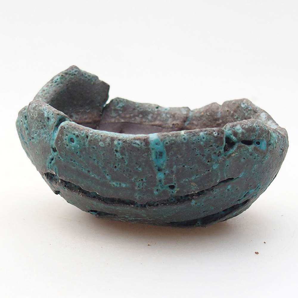 Ceramiczna muszla 9 x 9 x 5 cm, kolor niebieski