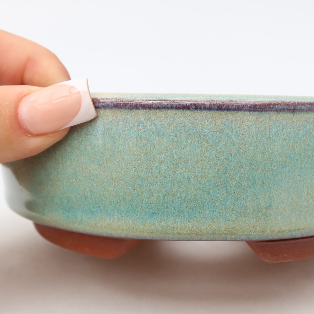 Ceramiczna miska do bonsai 15 x 15 x 5 cm, zielona