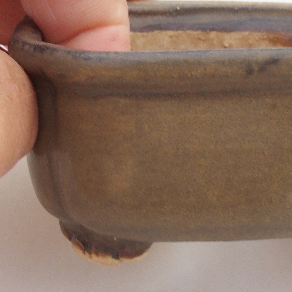 Ceramiczna miska do bonsai 7,5 x 7,5 x 3,5 cm, kolor brązowy