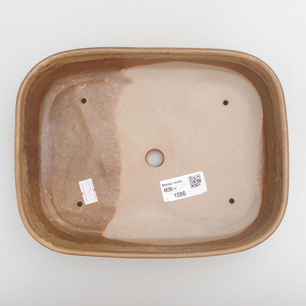 Ceramiczna miska do bonsai 23 x 18,5 x 5,5 cm, brązowa