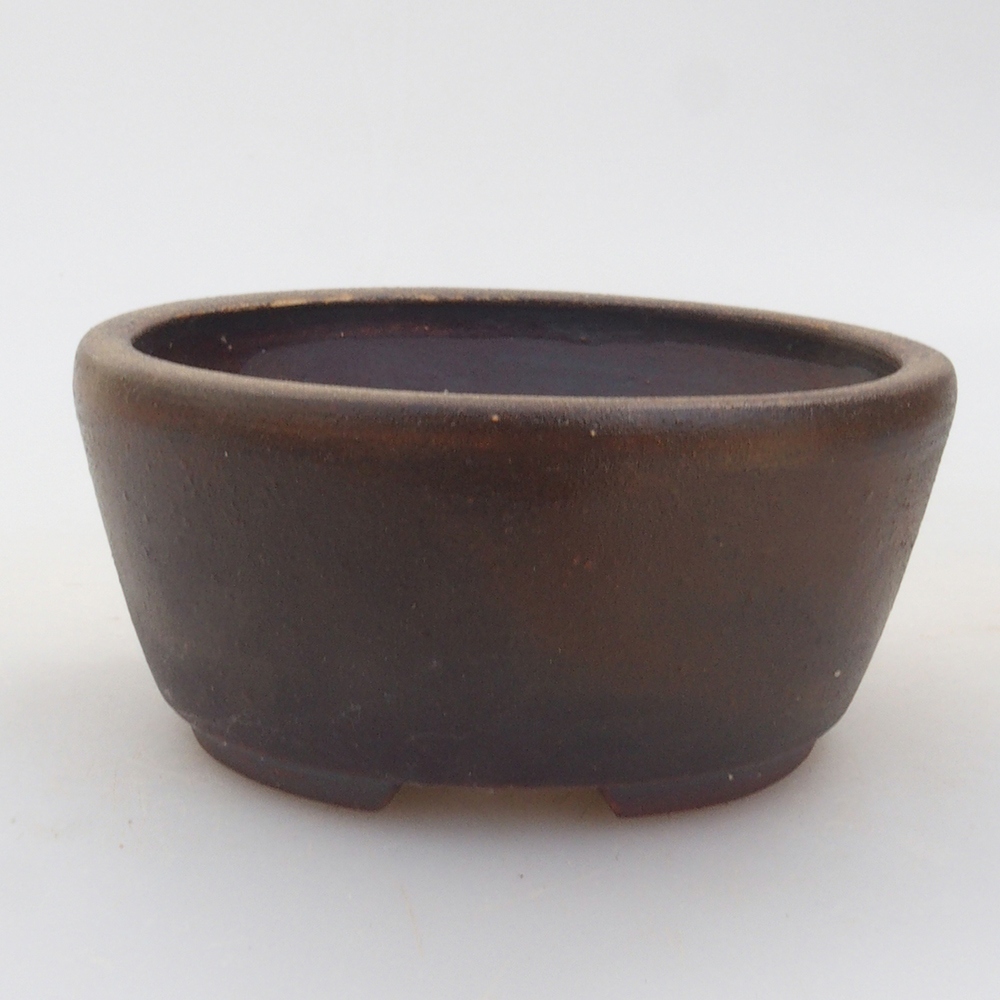 Ceramiczna miska do bonsai 10,5 x 9 x 4 cm, kolor brązowy