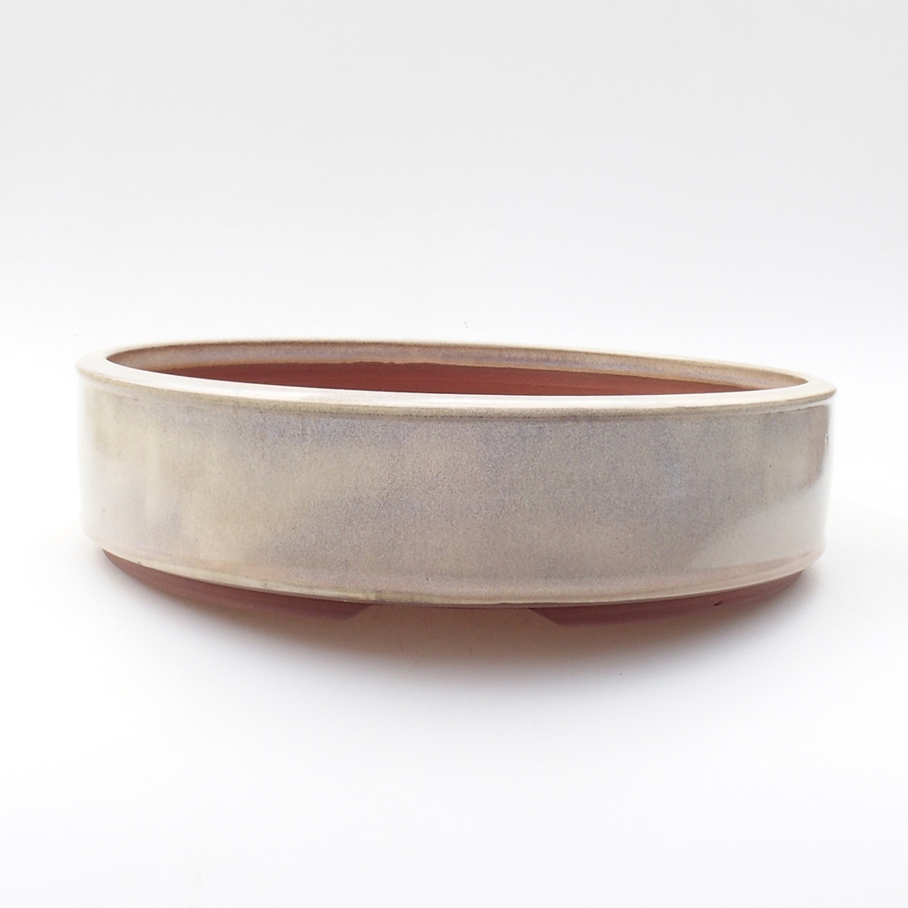Ceramiczna miska bonsai 25,5 x 25,5 x 6,5 cm, kolor biały