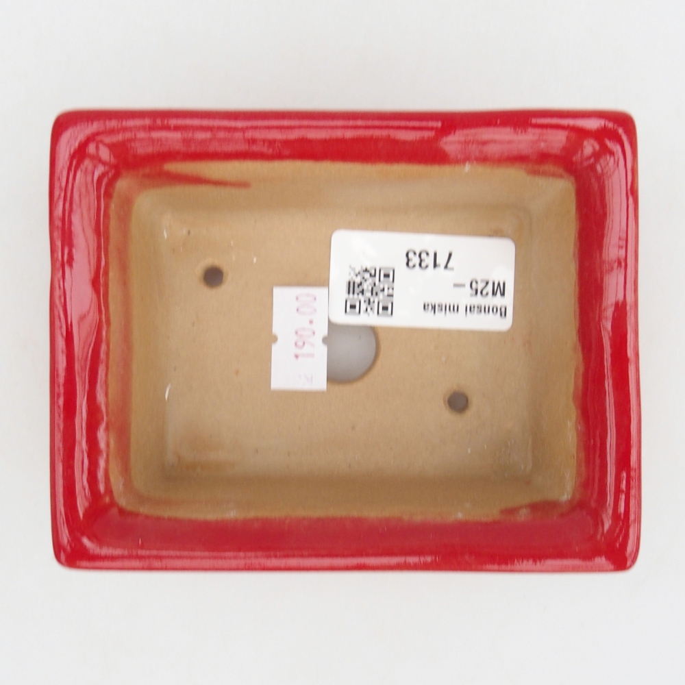 Ceramiczna miska do bonsai 11 x 8,5 x 4 cm, kolor czerwony