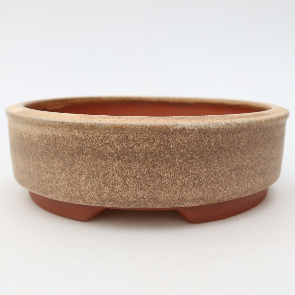 Ceramiczna doniczka do bonsai 15,5 x 15,5 x 4,5 cm, kolor brązowy