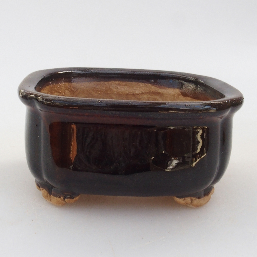 Ceramiczna miska do bonsai 7,5 x 7,5 x 3,5 cm, kolor czarny