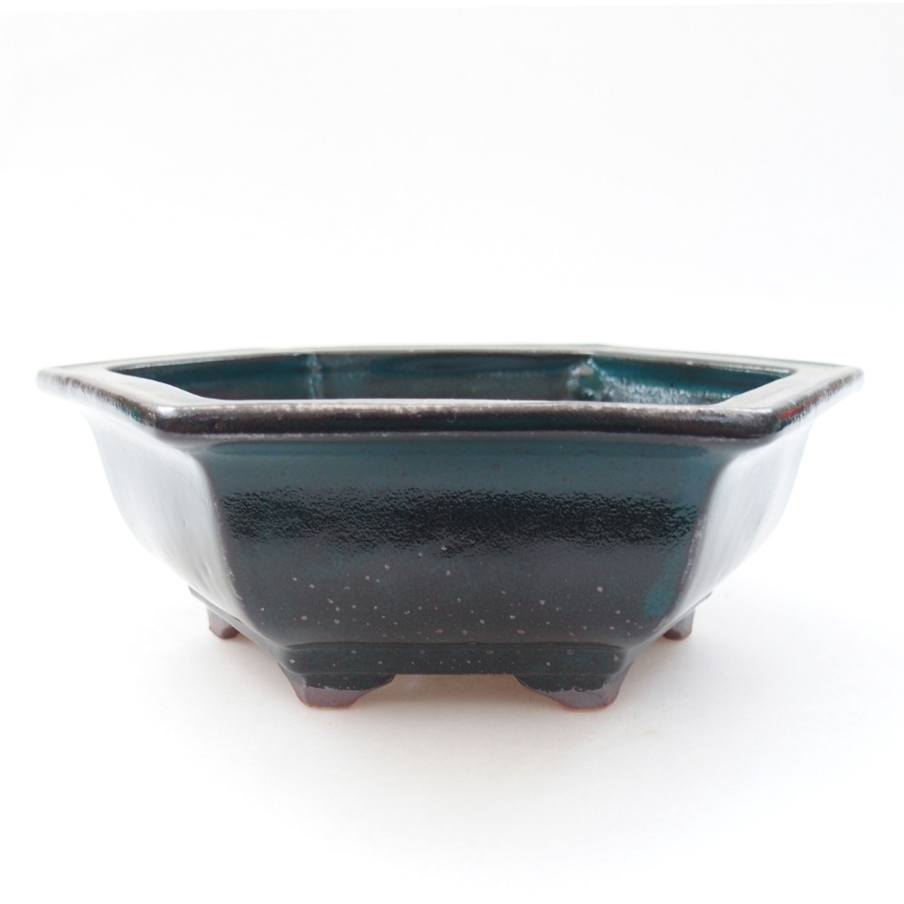 Ceramiczna miska bonsai 17 x 15 x 6 cm, kolor zielony