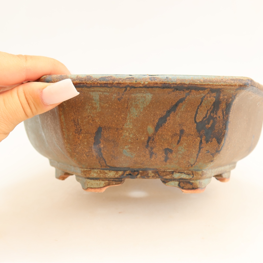 Ceramiczna miska do bonsai 24 x 21,5 x 7,5 cm, kolor brązowy