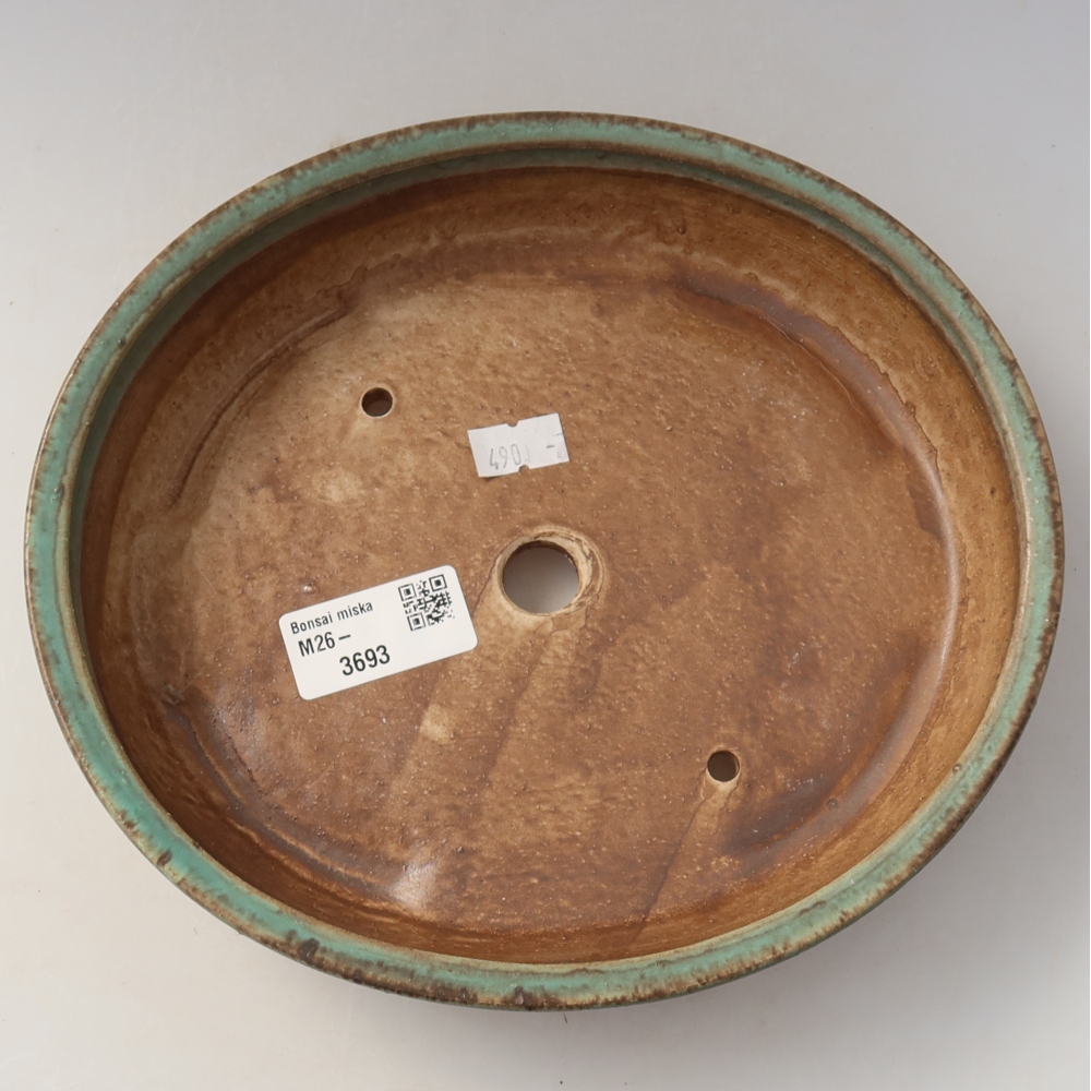 Ceramiczna miska do bonsai 21 x 19 x 4,5 cm, zielona