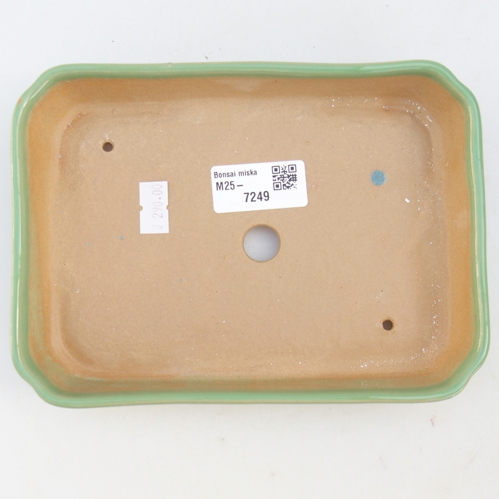 Ceramiczna miska do bonsai 18,5 x 13,5 x 3,5 cm, zielona