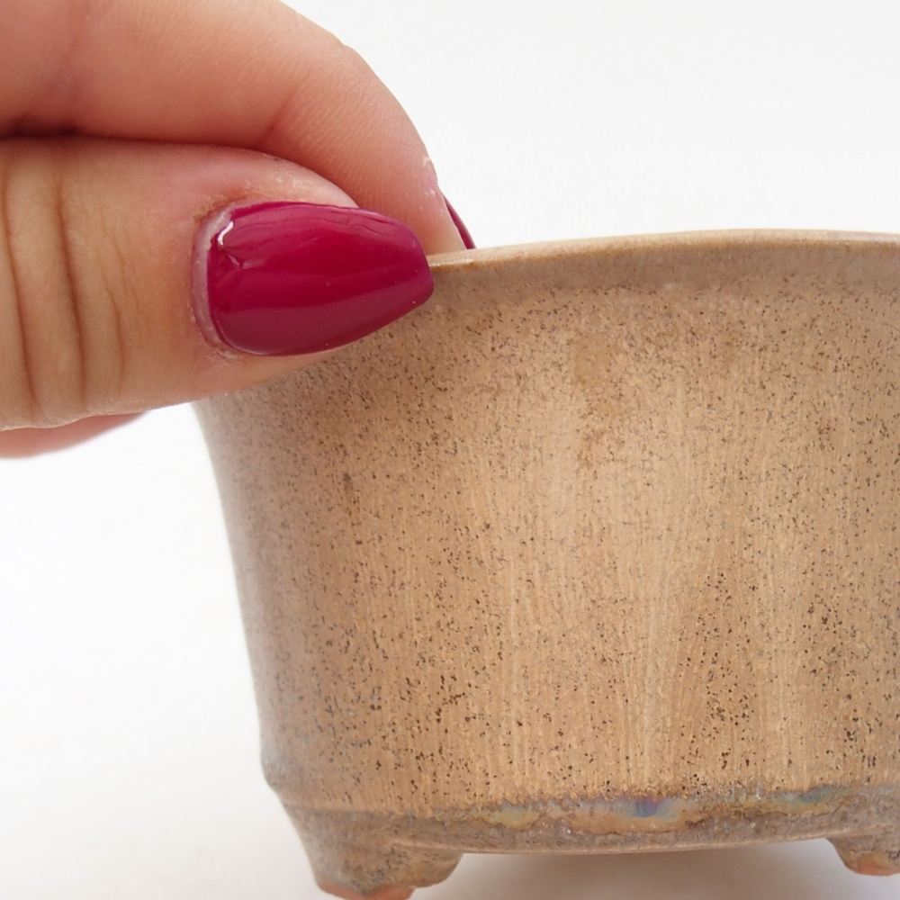 Ceramiczna miska bonsai 9 x 9 x 5 cm, kolor beżowy