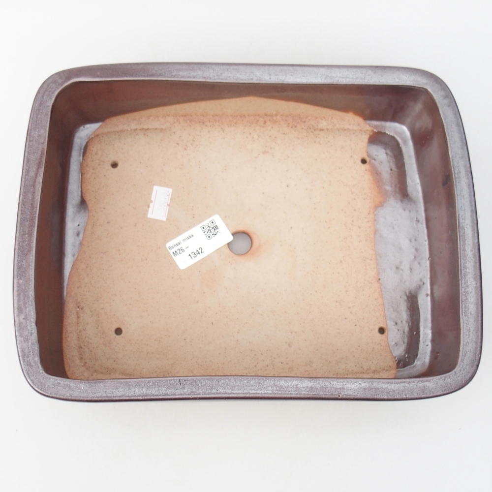 Ceramiczna miska do bonsai 26,5 x 20,5 x 6,5 cm, bordowa