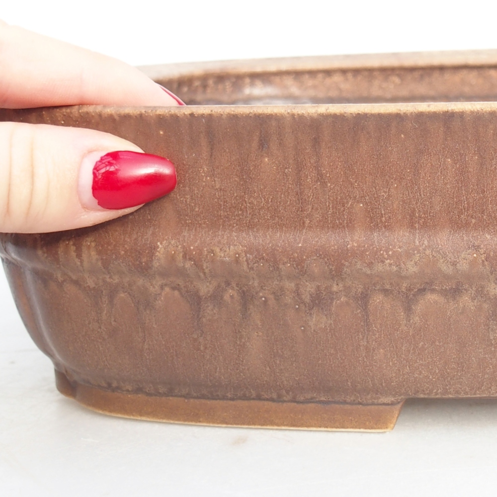 Ceramiczna miska na bonsai 29,5 x 24 x 7 cm, różowa