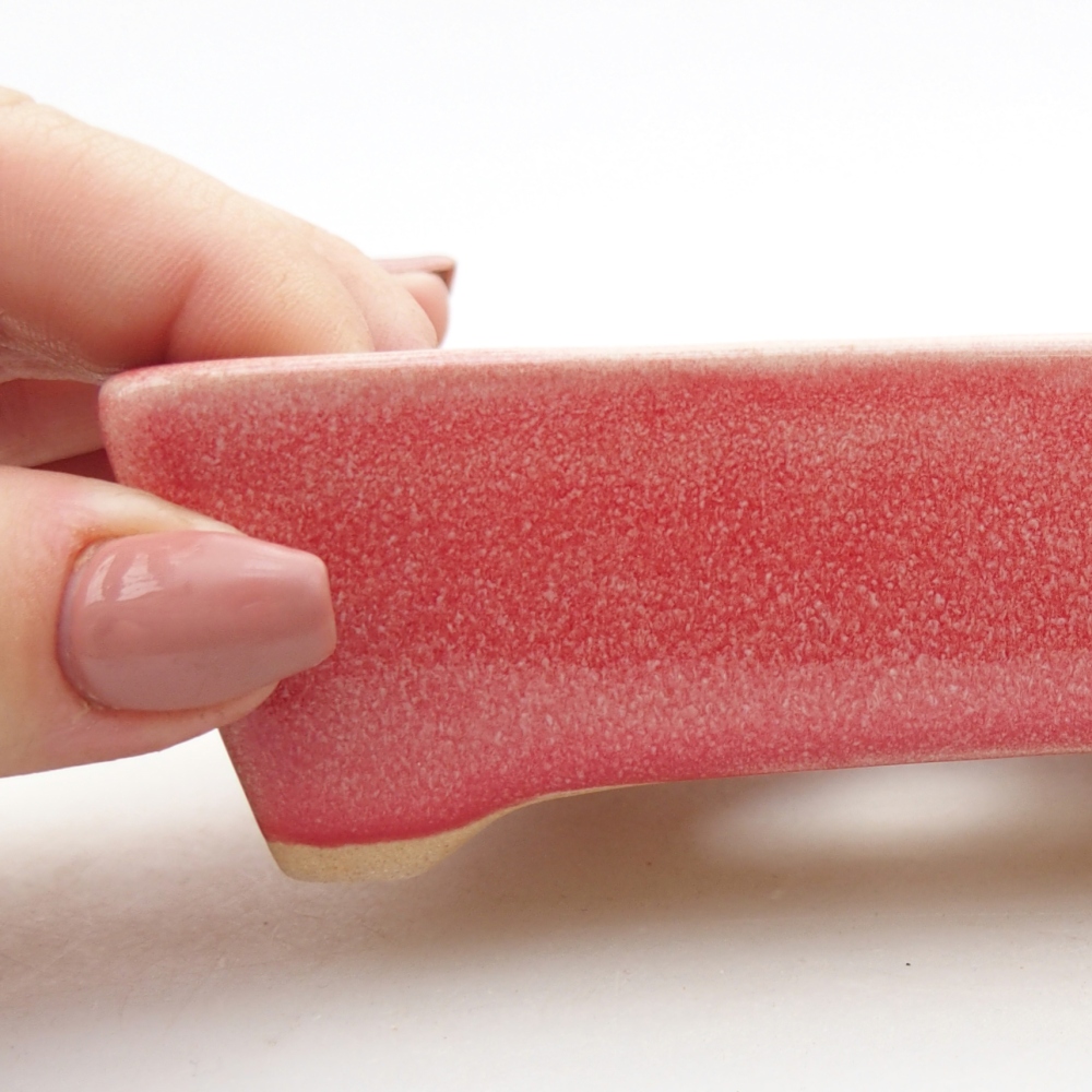 Ceramiczna miska do bonsai 11,5 x 9 x 3,5 cm, kolor czerwony