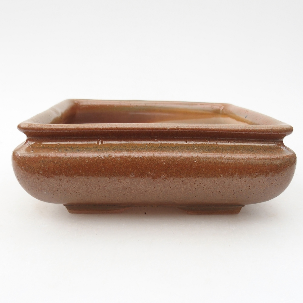 Ceramiczna miska do bonsai 15,5 x 15,5 x 6 cm, brązowa