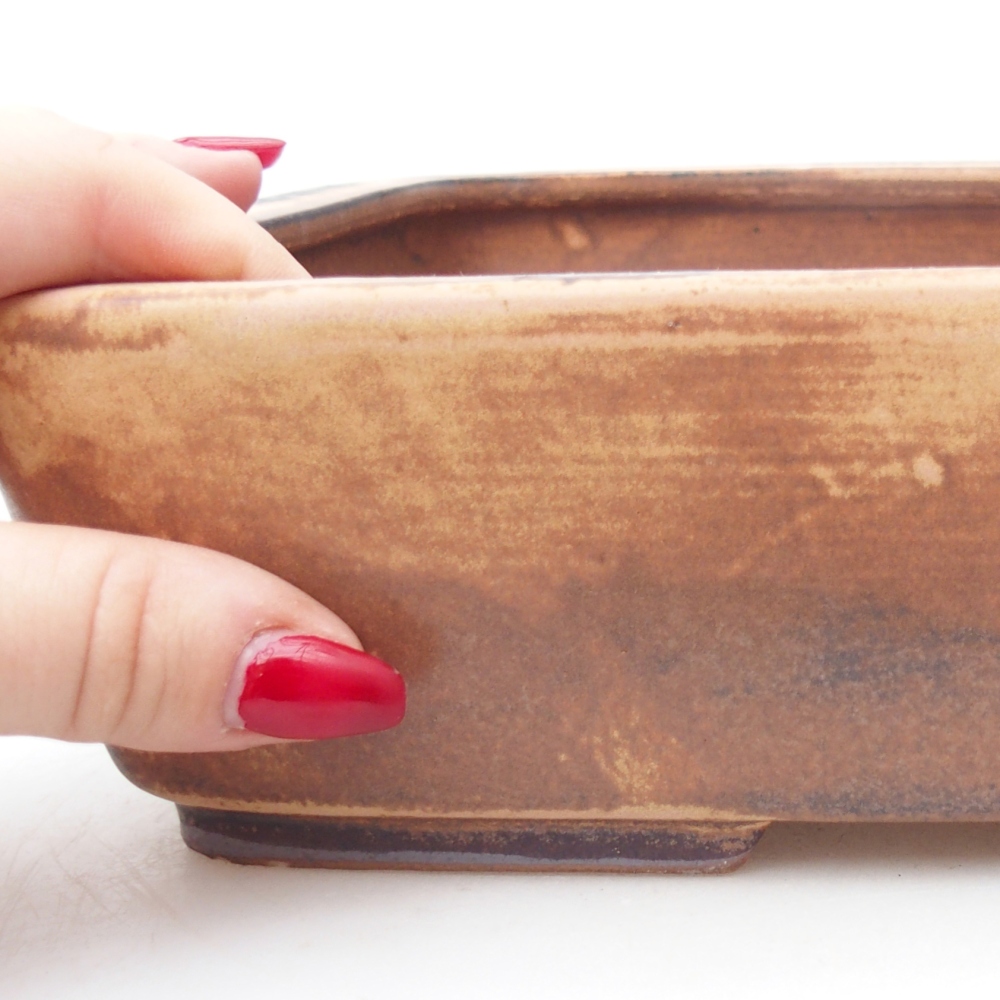 Ceramiczna miska na bonsai 26,5 x 20 x 6,5 cm, różowa