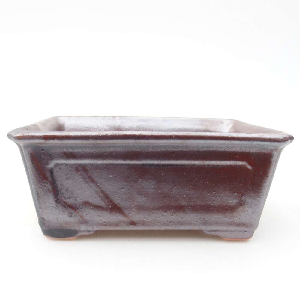 Ceramiczna miska bonsai 13,5 x 10 x 5,5 cm, metaliczna czerń