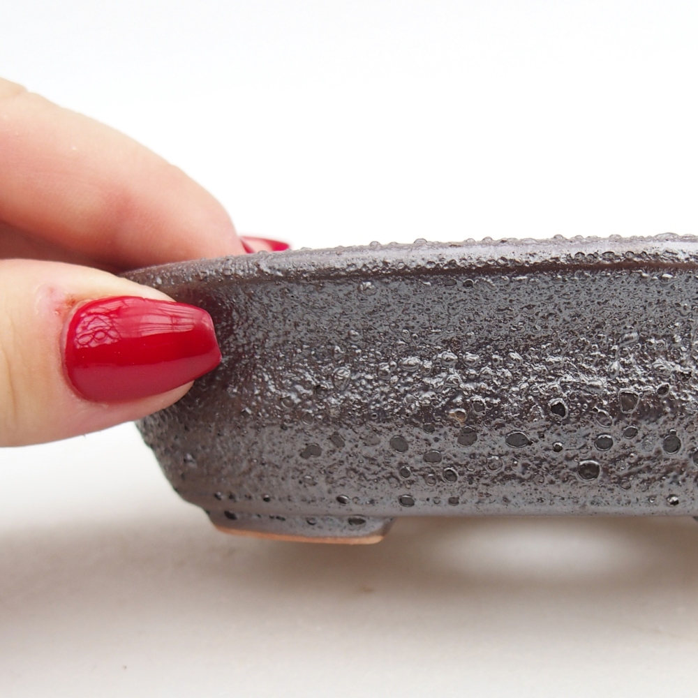 Ceramiczna miska do bonsai 12 x 9,5 x 3,5 cm, kolor metaliczny