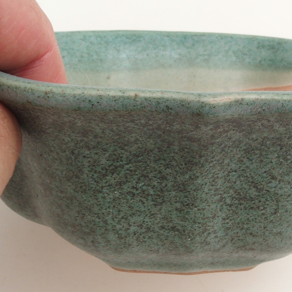 Bonsai bowl H06 - 14,5 x 14,5 x 5 cm. - zielony