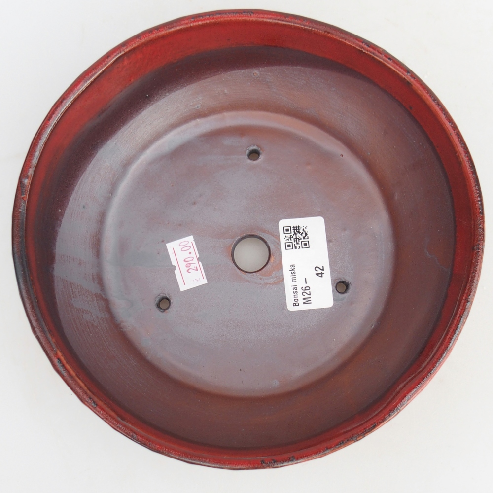 Ceramiczna miska do bonsai 18 x 18 x 5,5 cm, kolor czerwony