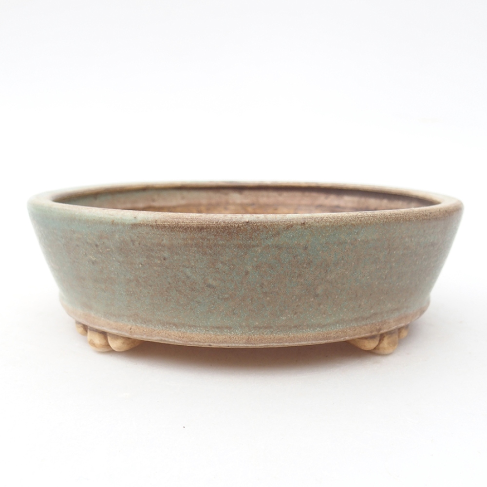 Ceramiczna miska do bonsai 13,5 x 13,5 x 4 cm, kolor zielony