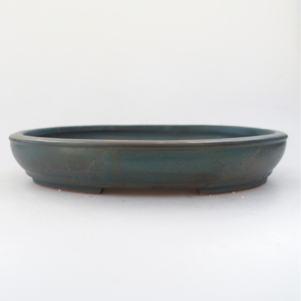 Ceramiczna miska na bonsai 24 x 19,5 x 4 cm, kolor niebieski