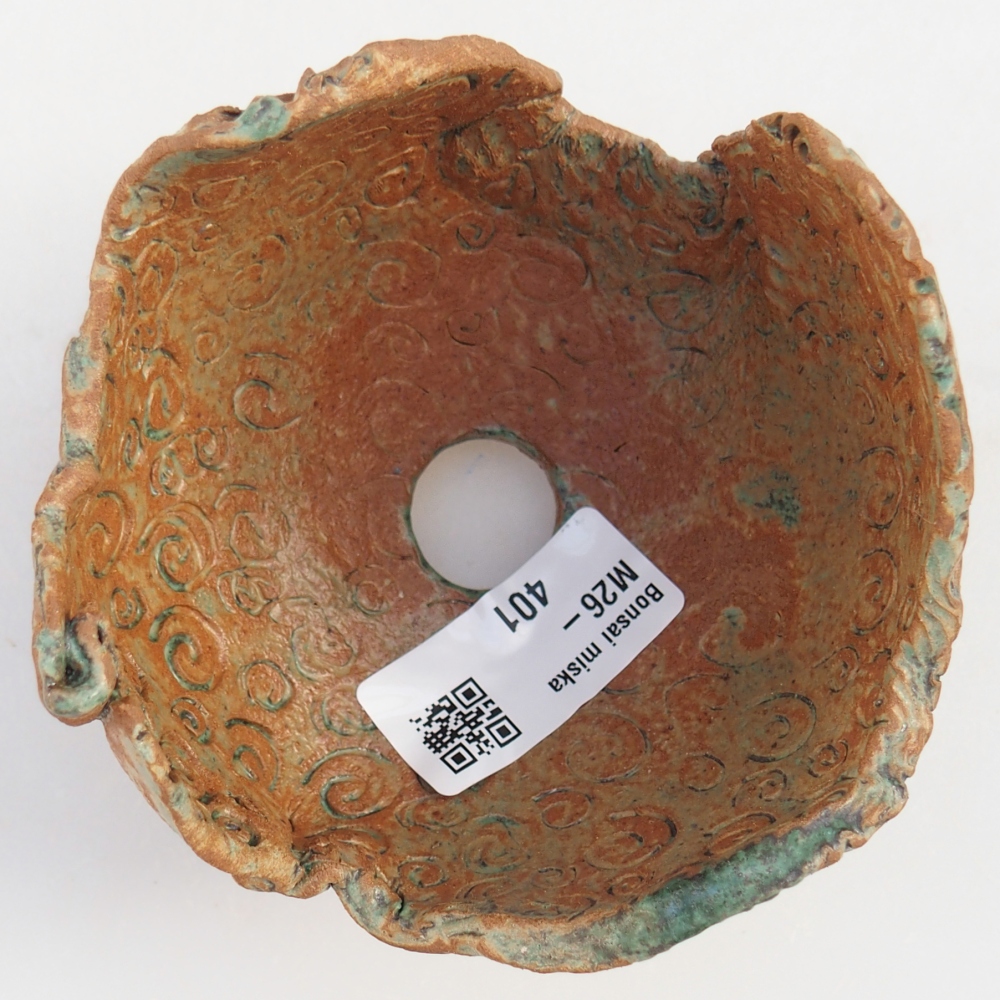 Ceramiczna muszla 10 x 9,5 x 8,5 cm, kolor brązowo-zielony