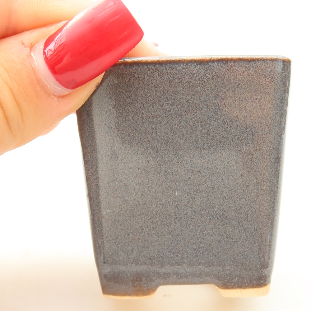 Ceramiczna doniczka do bonsai 4,5 x 4,5 x 5 cm, kolor szary