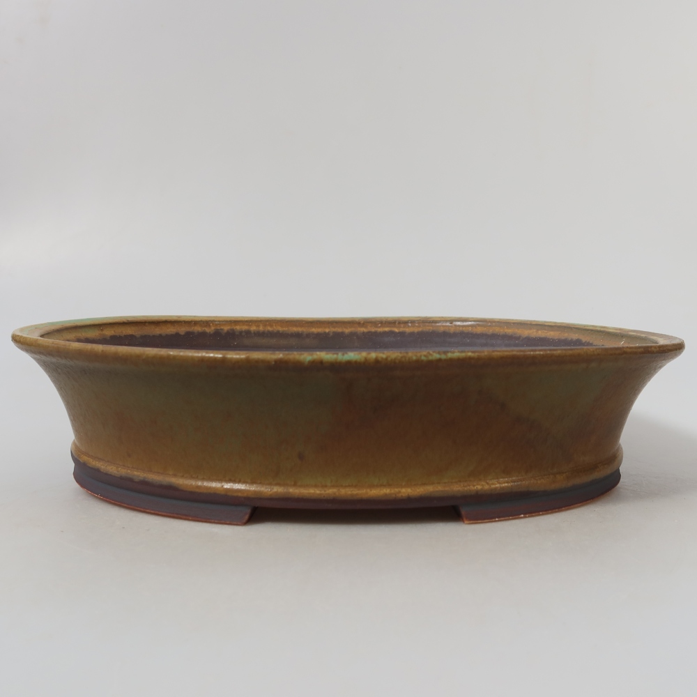 Ceramiczna miska do bonsai 27 x 24,5 x 5,5 cm, kolor zielony