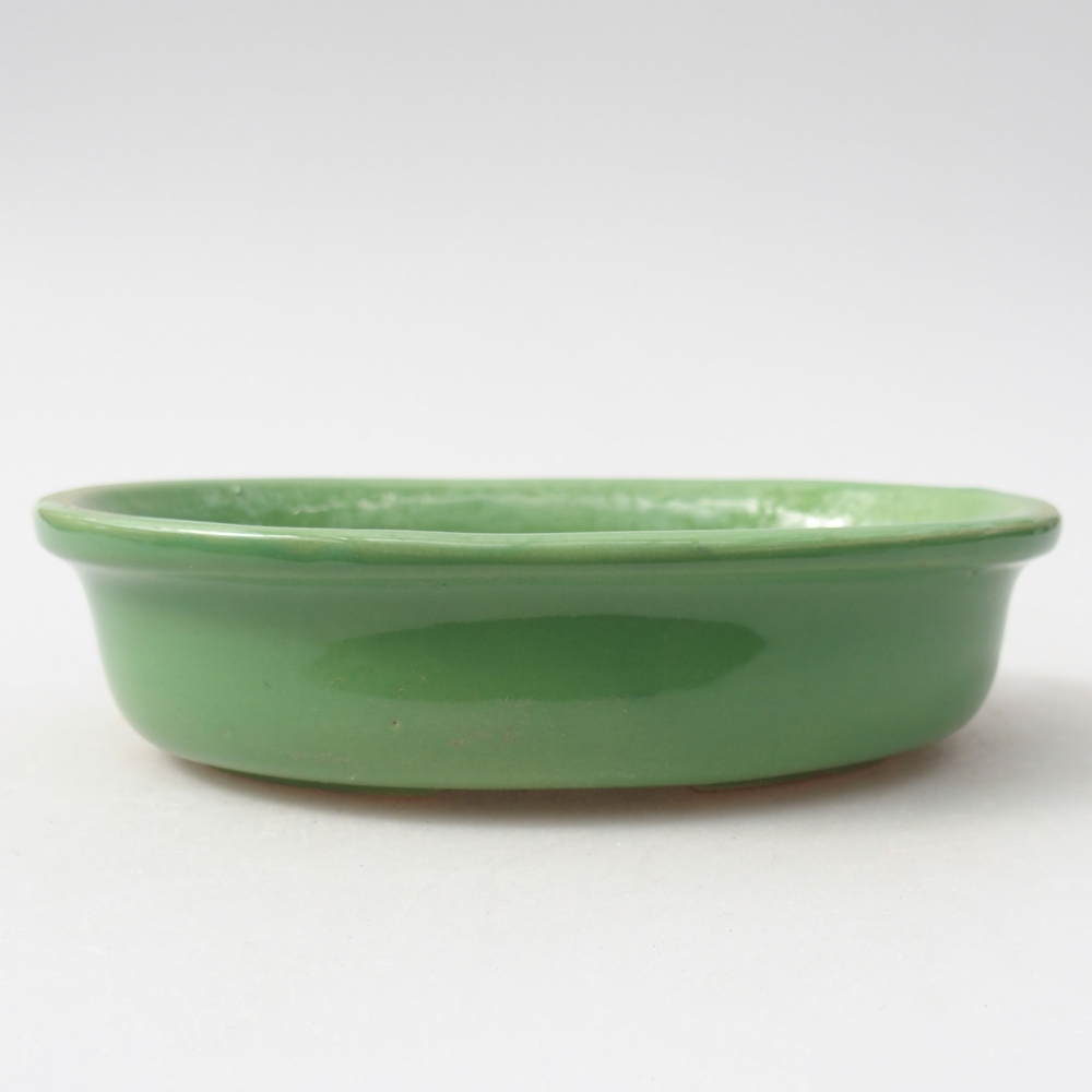 Ceramiczna miska do bonsai 14,5 x 10,5 x 3,5 cm, zielona