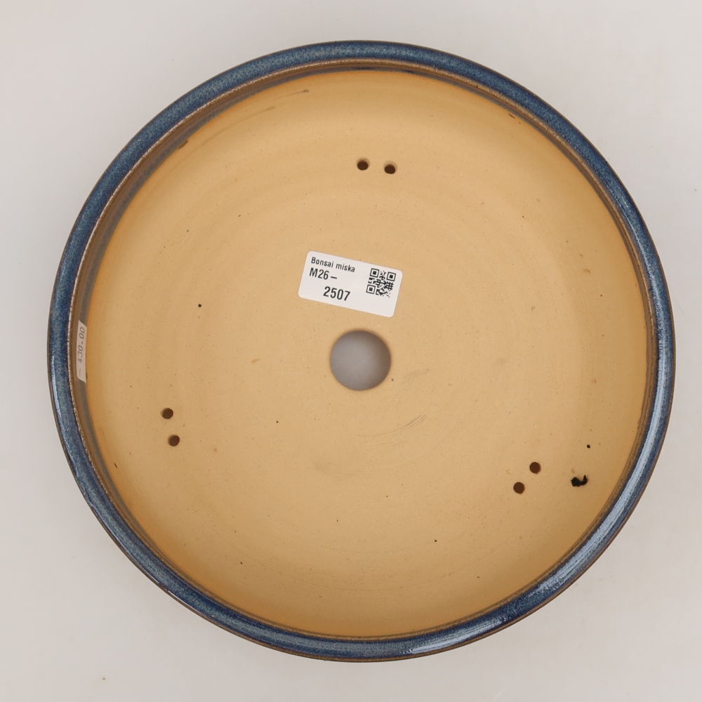 Ceramiczna miska do bonsai 22,5 x 22,5 x 6,5 cm, kolor niebieski