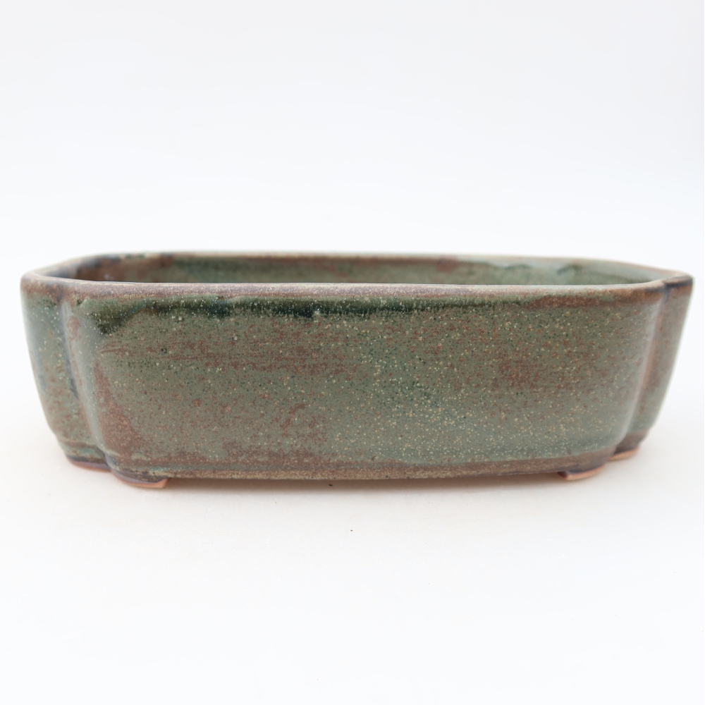 Ceramiczna miska do bonsai 18,5 x 13 x 5 cm, kolor zielony