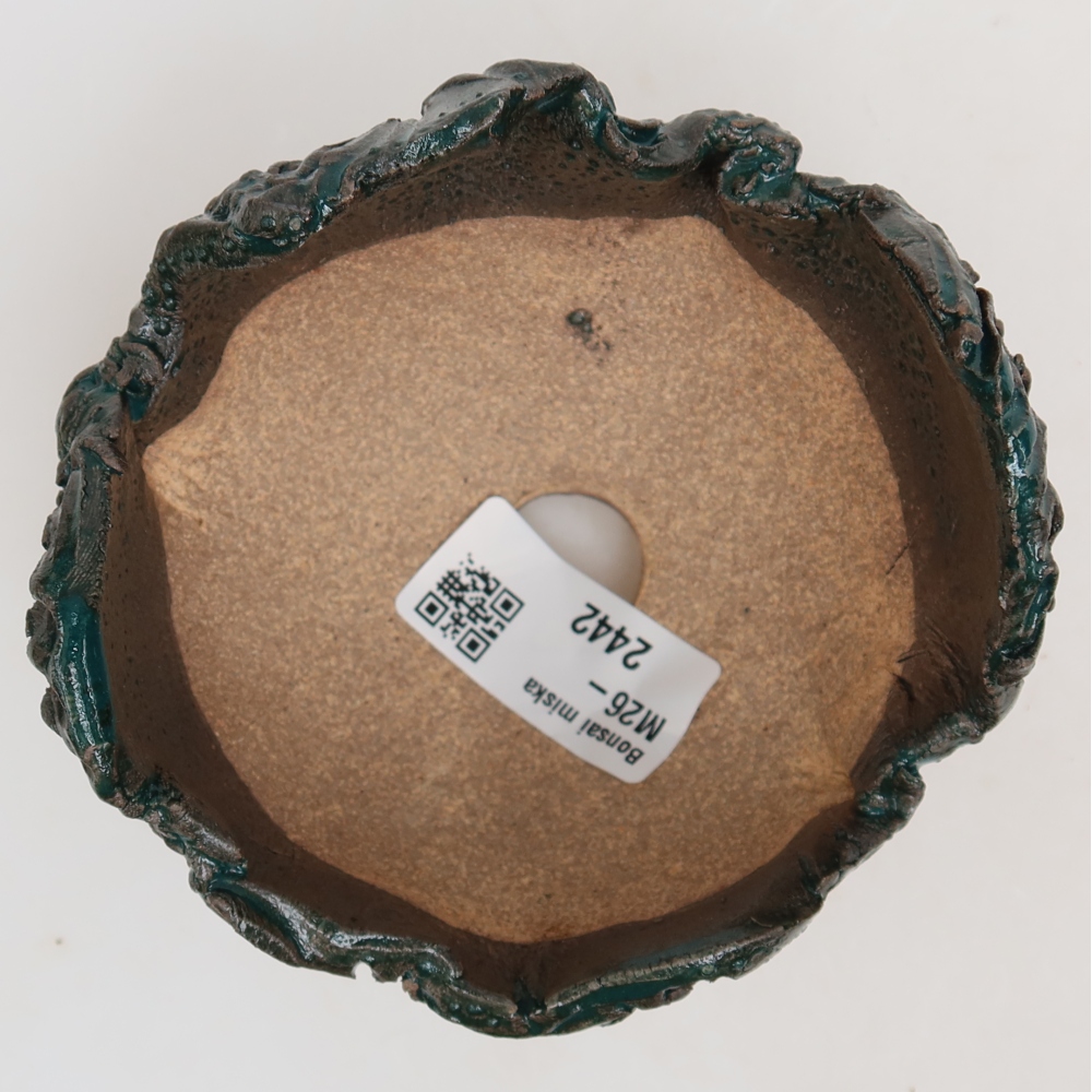 Ceramiczna skorupa  10 x 10 x 8 cm, kolor zielony