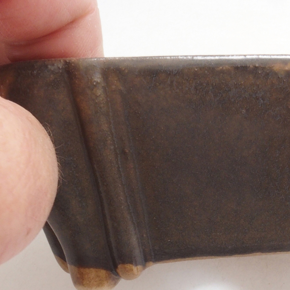 Ceramiczna miska do bonsai 10 x 8,5 x 4,5 cm, kolor brązowy