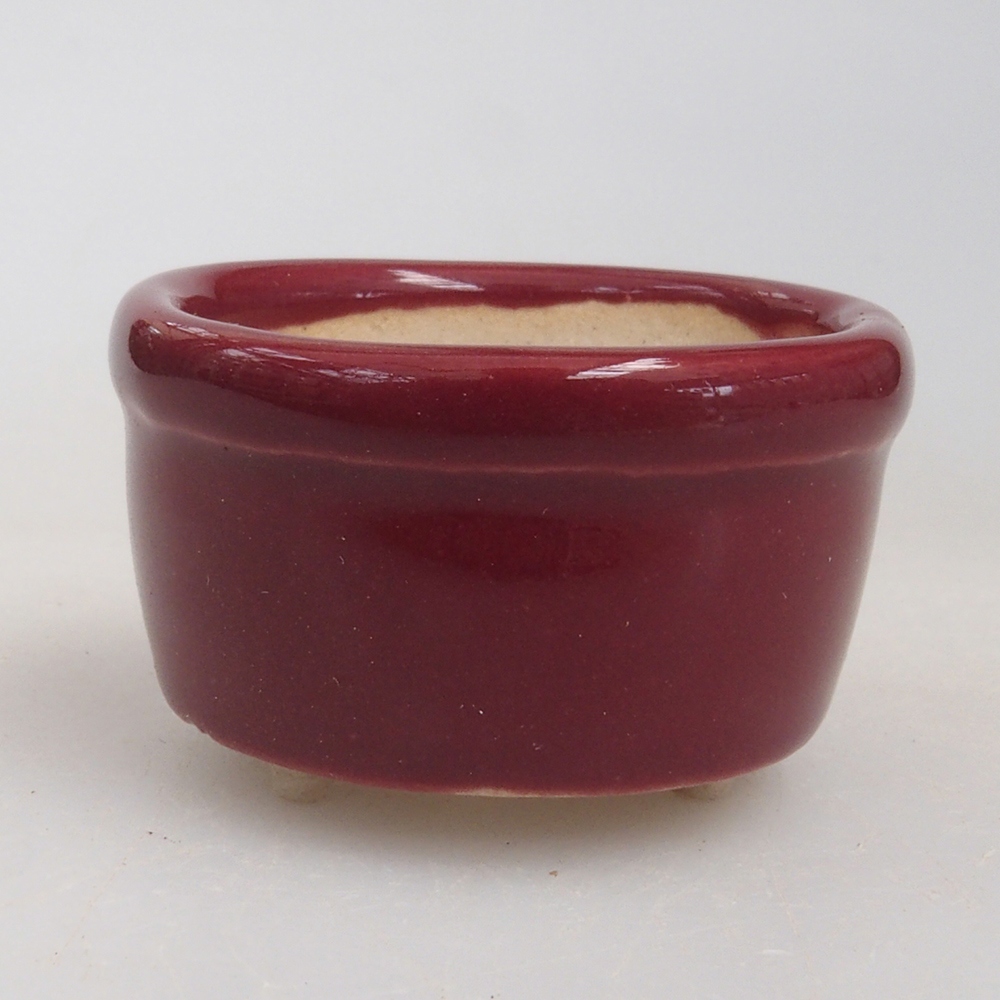 Mini miska bonsai 3,5 x 3,5 x 2 cm, kolor bordowy