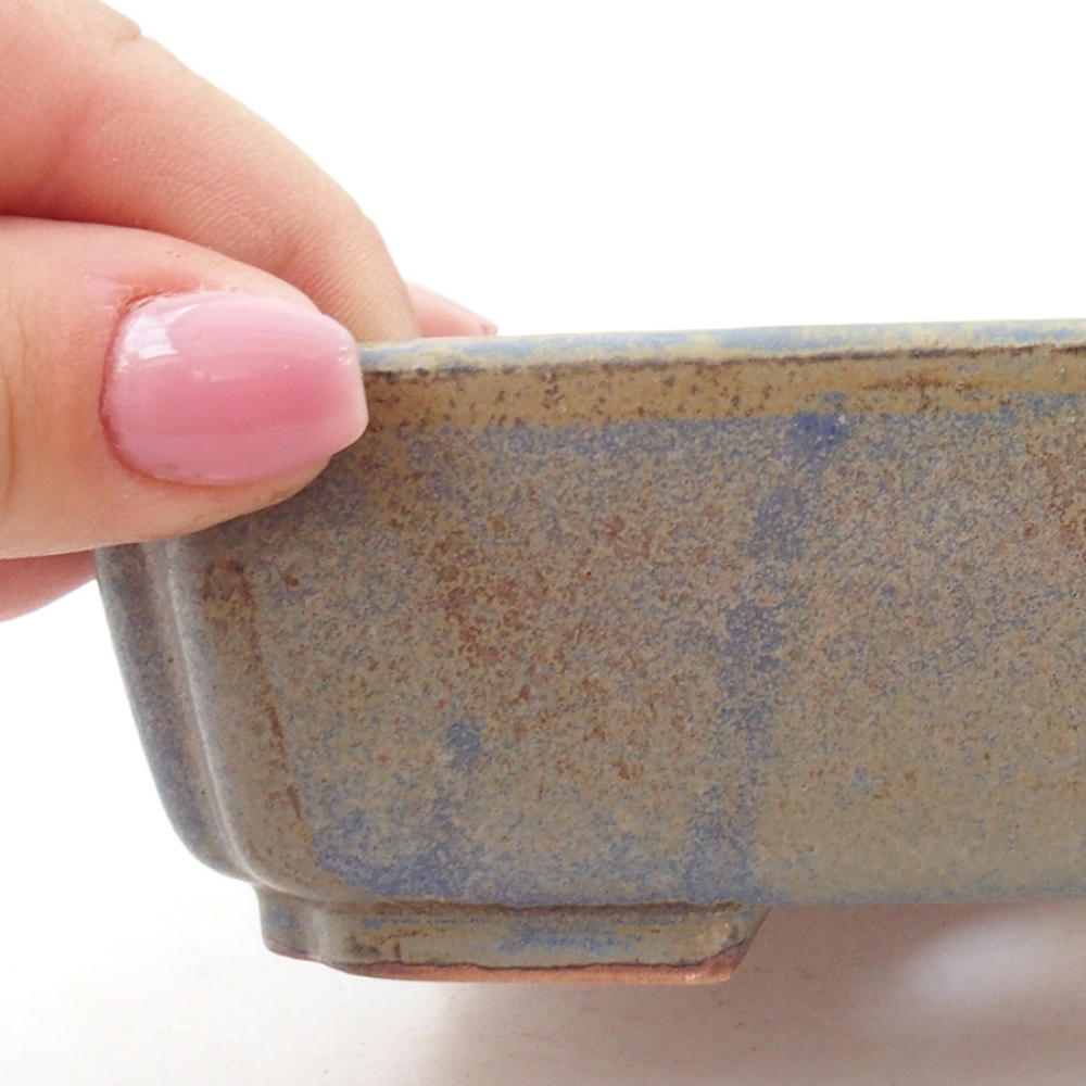 Ceramiczna miska bonsai 15 x 12 x 4 cm, kolor niebieski