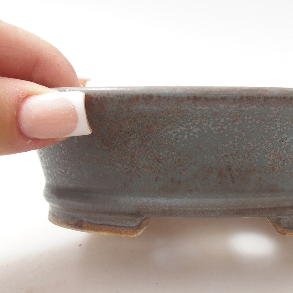 Ceramiczna miska do bonsai 14 x 12,5 x 4 cm, kolor niebieski