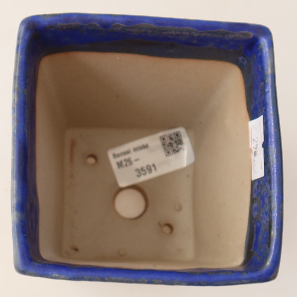 Ceramiczna miska do bonsai 9 x 9 x 12,5 cm, kolor niebieski