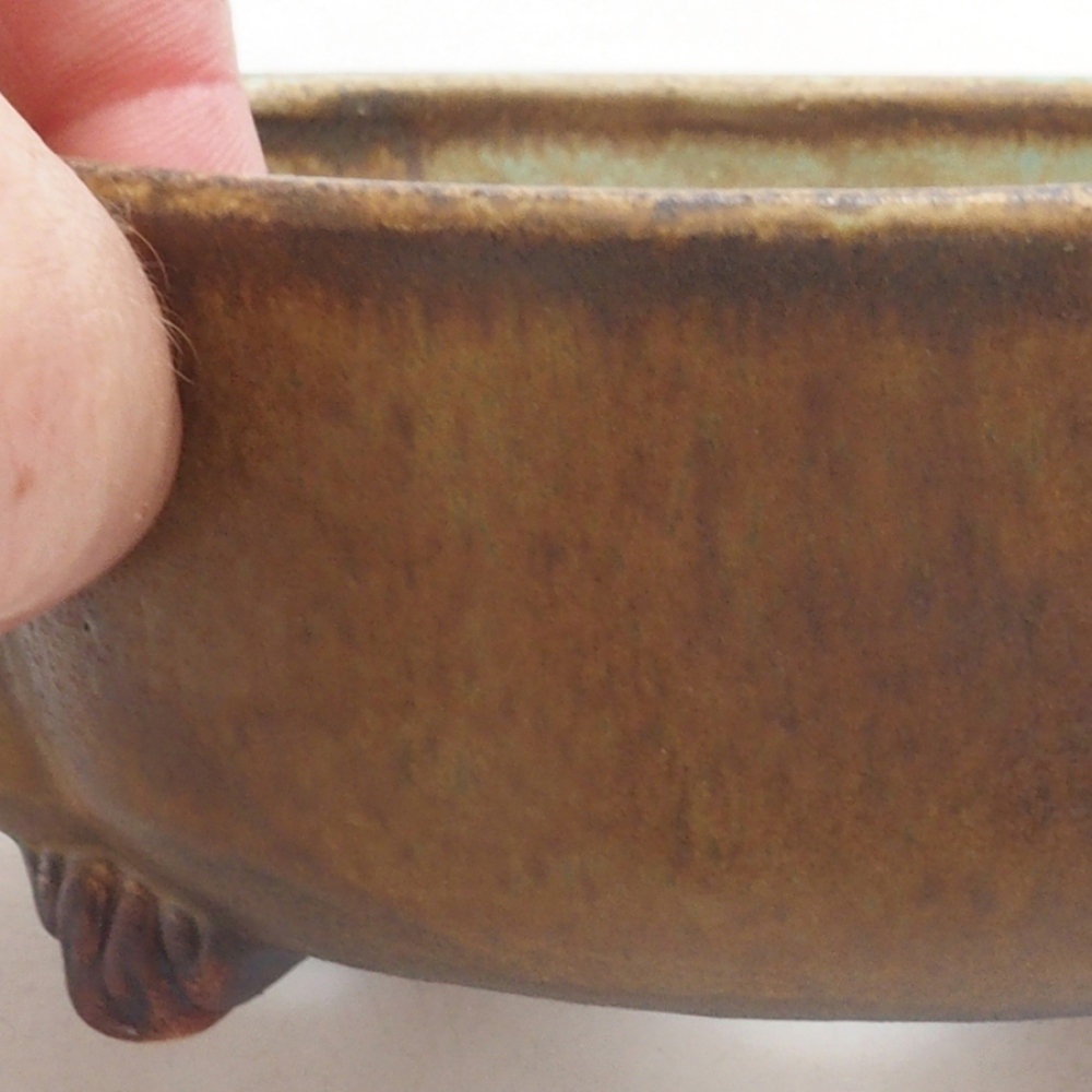 Ceramiczna miska do bonsai 13 x 12,5 x 5 cm, kolor zielony