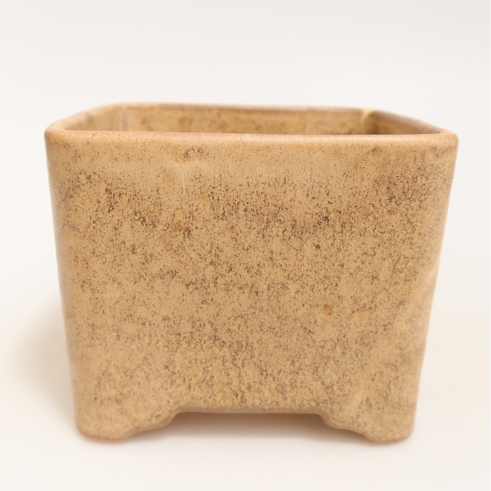 Ceramiczna miska do bonsai 10 x 10 x 8,5 cm, kolor beżowy