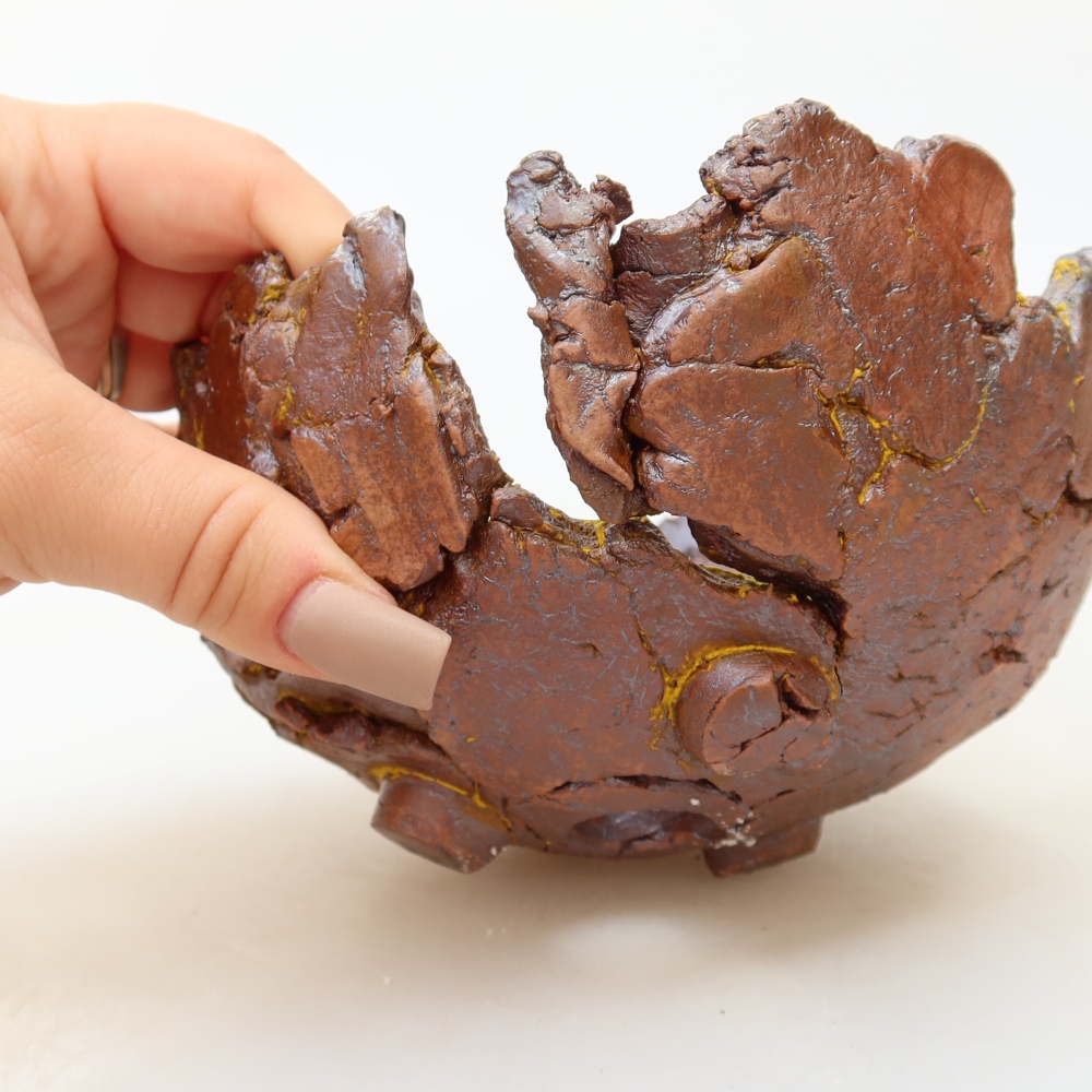 Ceramiczna skorupka 14 x 14 x 8,5 cm, kolor żółty