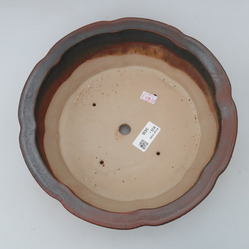 Ceramiczna miska na bonsai 26,5 x 26,5 x 8,5 cm, różowa