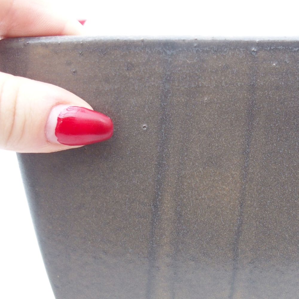 Ceramiczna miska na bonsai 16 x 16 x 10 cm, brązowa