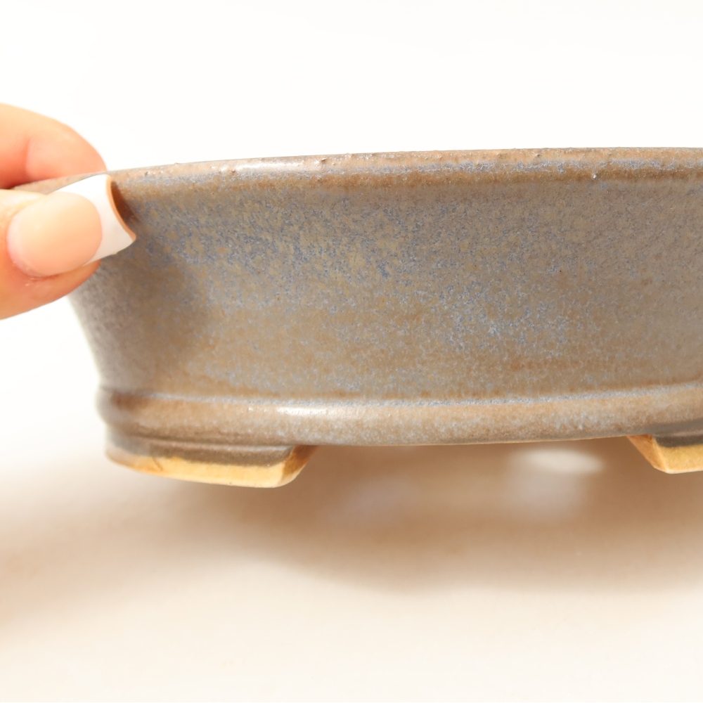 Ceramiczna miska do bonsai 17,5 x 16,5 x 5 cm, kolor niebieski