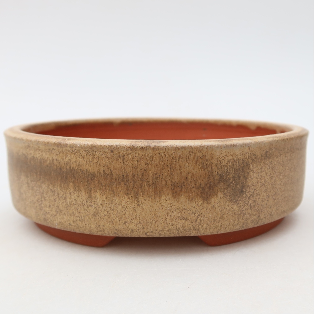 Ceramiczna miska do bonsai 15 x 15 x 4,5 cm, brązowa