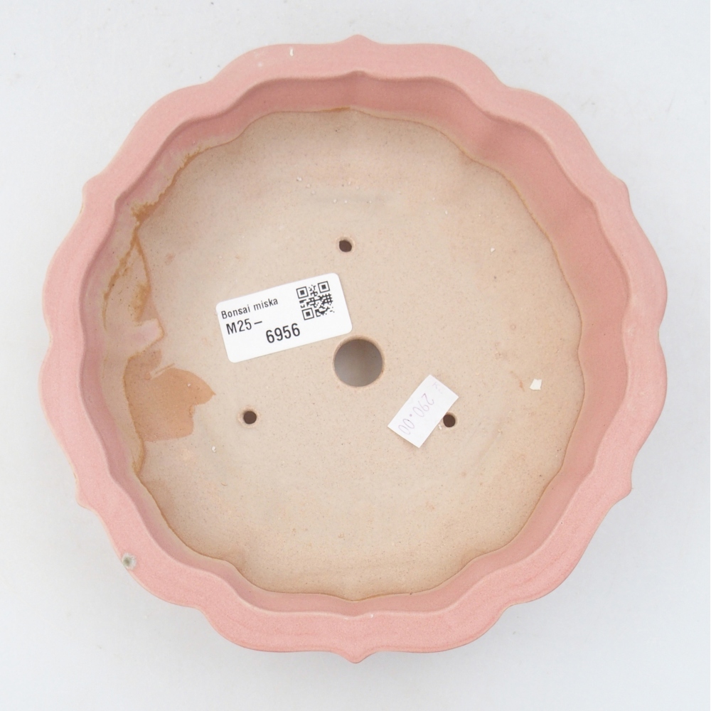Ceramiczna miska na bonsai 19 x 19 x 5 cm, różowa