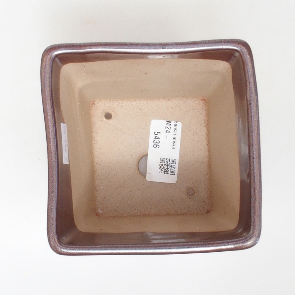 Ceramiczna miska bonsai 10,5 x 10,5 x 11,5 cm, kolor brązowy 