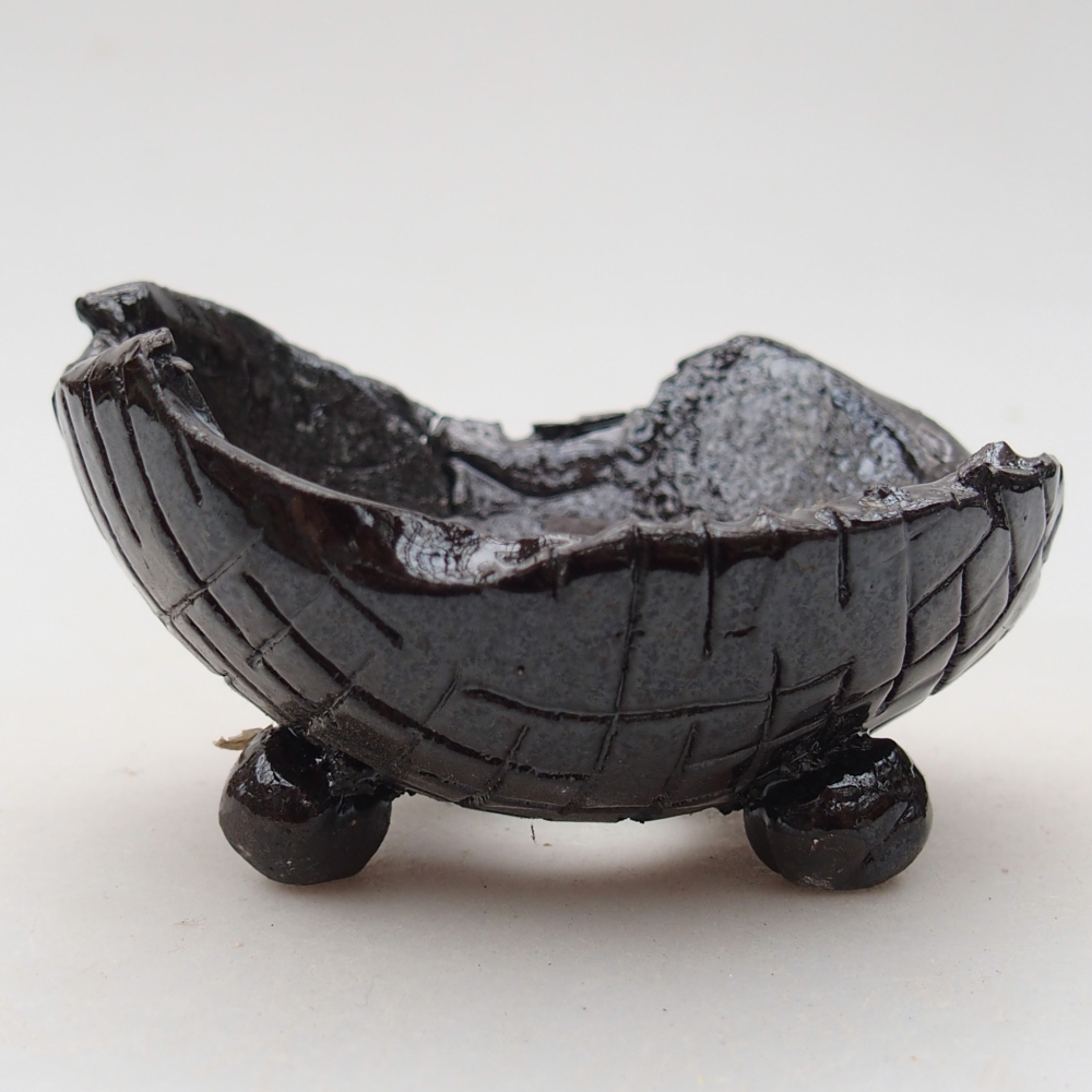 Ceramiczna muszla 8,5 x 8 x 5 cm, kolor czarny