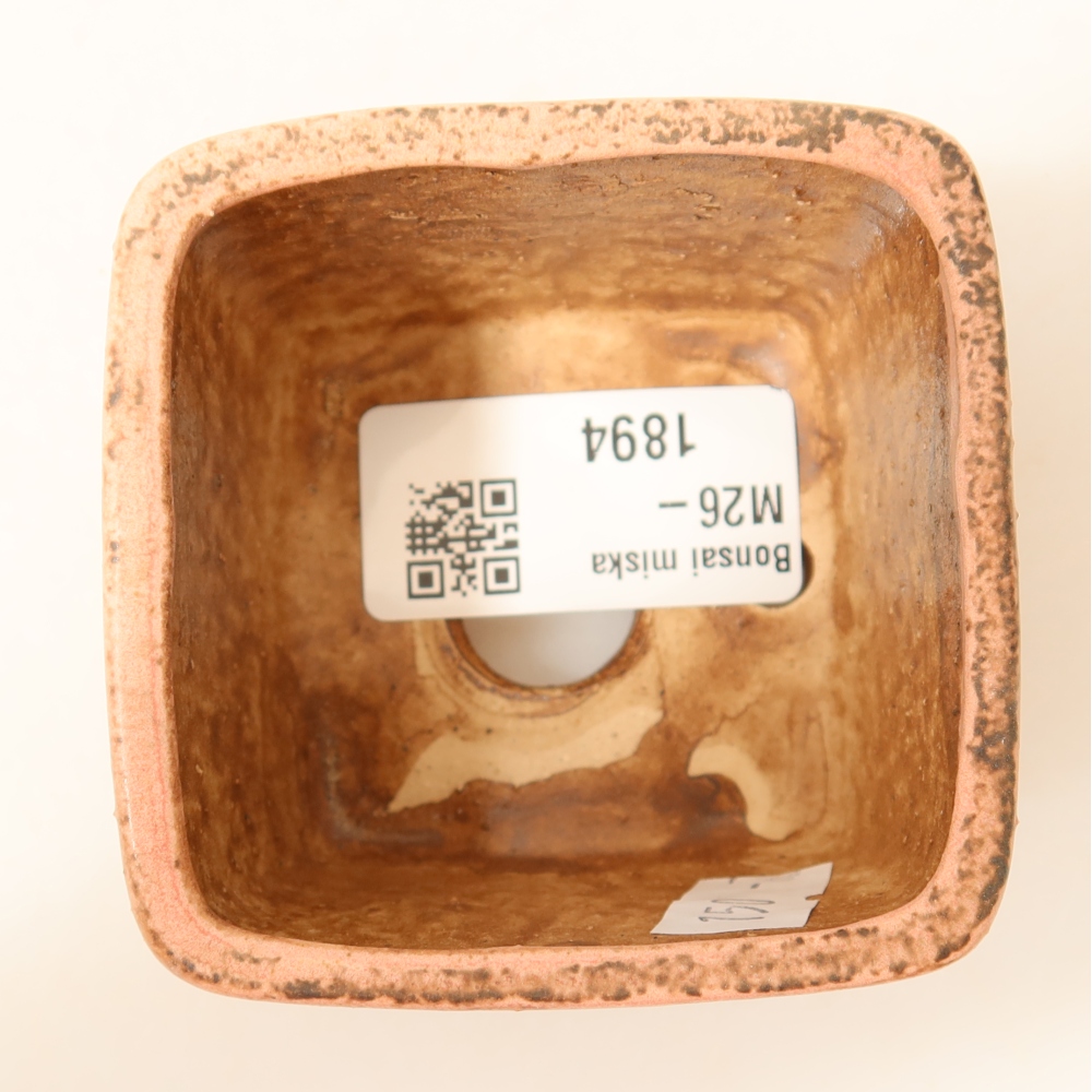 Ceramiczna miseczka do bonsai 6,5 x 6,5 x 4,5 cm, kolor różowy