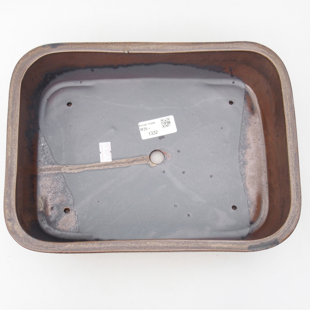 Ceramiczna miska do bonsai 27,5 x 20,5 x 7,5 cm, brązowa