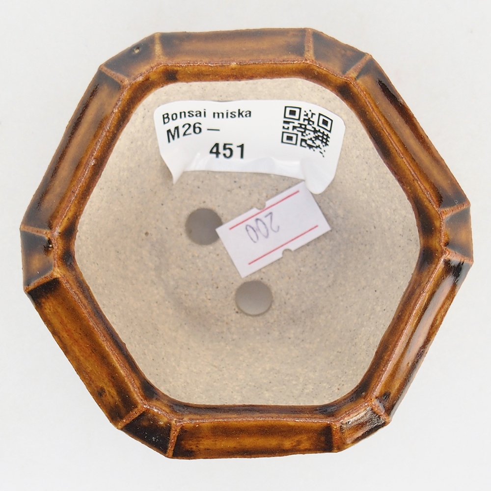 Ceramiczna miska do bonsai 8,5 x 8 x 4 cm, brązowa